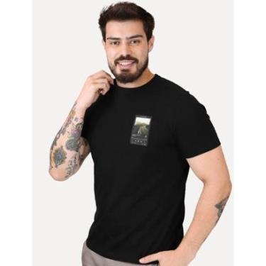 Imagem de Camiseta Dudalina Masculina Regular Soundtrack Display Print Preta-Masculino