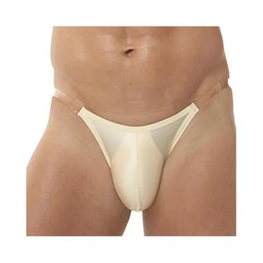Imagem de Cuecas masculinas de seda gelada, roupa íntima transparente, sexy, cin