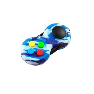 Imagem de Fidgetpad Controle de Videogame, Brinquedo Anti-Stress (Camuflado Azul)