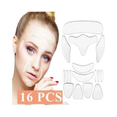 Imagem de Patches Faciais Reutilizáveis De Silicone Anti-Rugas Para O Rosto E Pe