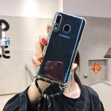 Imagem de Cordões de cabo crossbody transparentes e macios com corda para Samsung Galaxy A10 A20E A50 A51 A71 A31 A41 A70 S10 20 Note 20 Cover, X9, para S10 Plus