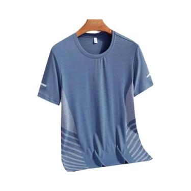 Imagem de Camiseta De Corrida Masculina De Verão Secagem Rápida Em Seda Gelada E