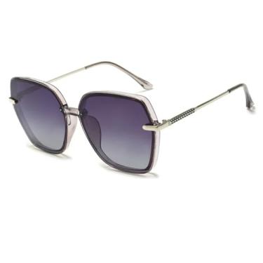 Imagem de HCPIHF Óculos de grau com proteção UV retrô e armação grande (estilo 2)