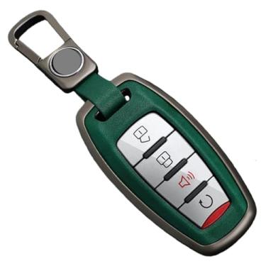Imagem de Capa protetora para chave remota de carro de couro de liga de zinco compatível com Great Wall Poer compatível com GWM Vanguard decoração de chave de carro Shell Fob(Gun Green Set)