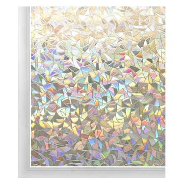 Imagem de Catcher Janela Manchada 3D Efeito Arco-íris Película de Vinil Autoadesivo Privacidade Estática Adesivos Proteção UV Janela Adesivo Decoração de Janela (45 x 100 cm)