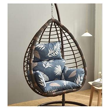 Imagem de Almofada de balanço de ovo - almofada de cadeira de rede suspensa almofada de cesta para interior e exterior jardim pátio decoração de casa (sem cadeira) (cor: folha de ácido)