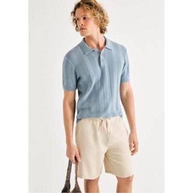 Imagem de Bermuda Masculina Reta Em Sarja Com Linho-Masculino