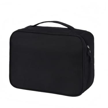 Imagem de Bolsa Organizadora de Cabos e Eletrônicos Portátil – Necessaire Multifuncional Impermeável para Viagem(grande-Preto)