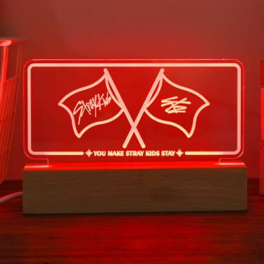 Imagem de X9H8N9 Luz noturna LED dispersa, 7 cores, ajustável, para decoração de quarto, Skz Merch para fãs e presentes de aniversário