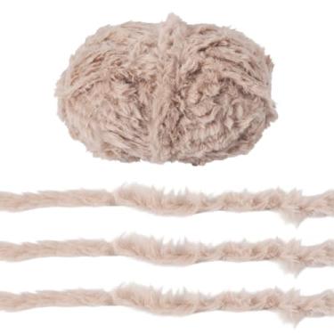 Imagem de 60 m/novelo 13 mm fio de poliéster imitação de pele de vison para crochê faça você mesmo, casaco macio, cachecol, tecido, bordado, costura, suéter, bolsa, almofada, confecção de tricô, artesanato