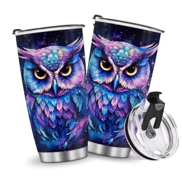 Imagem de Copos coloridos com isolamento de coruja caneca presentes para mulheres, homens, crianças, meninas, mãe, Halloween, Natal, aniversário, carro, viagem, acessórios essenciais devem ter garrafa de água