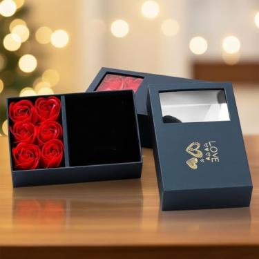 Imagem de Caixa de presente de joias de festival, pulseira de colar de rosa eterna, caixa de presente feminina.