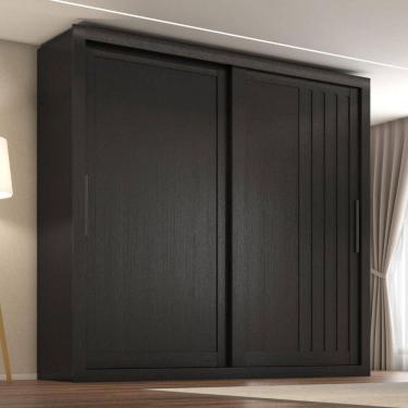 Imagem de Guarda Roupa De Casal Trianon 2 Portas De Correr Preto Preto