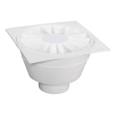 Imagem de 2X Ralo Sifonado Redondo Com Suporte Quadrado Branco Astra