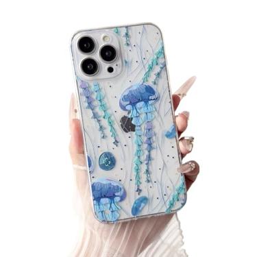 Imagem de ILFINDYOU Capa para iPhone 13 Pro Max (proteção contra quedas de grau militar) presentes TPU à prova de choque capa de telefone água-viva-13h