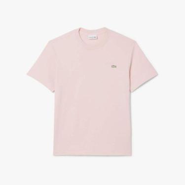 Imagem de Camiseta Típica Bordada de Malha Pesada - Lacoste, L, Rosa bebe