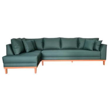 Imagem de Sofá  Canto Pierri Lado Esquerdo Tecido Acquablock Pé Base Madeira  30