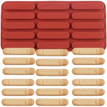 Imagem de EPYHREHM 15 moldes de silicone de dedo cavidade para barras de cereais de chocolate doce barra energética