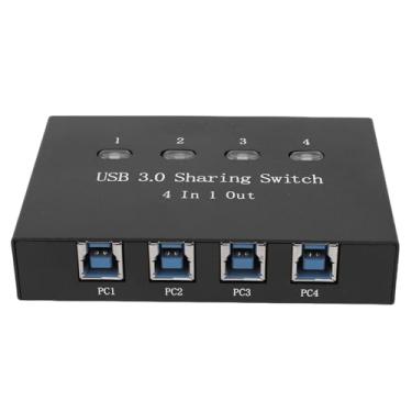 Imagem de Asixxsix Switch de Compartilhamento de Impressora USB 3.0, 4 Computadores Compartilham 1 Switcher Manual de Impressora Com Conexões Estáveis, para PC Laptop Teclado Mouse Scanner