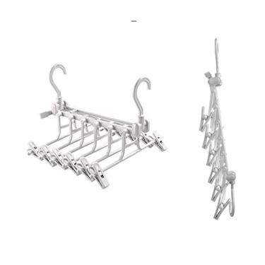 Imagem de 3FLQOOPP Cabide multifuncional para armário de calças seis em um prateleiras de plástico antiderrapante JBS36 (Cor: Cinza, Tamanho: 6)