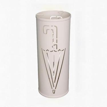 Imagem de x3anggyt5 Suportes de guarda-chuva de metal para ambientes internos, duráveis e redondos, suporte multiuso para bengalas de caminhada decorativo economiza espaço (branco)