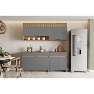 Imagem de Cozinha Modulada Nesher Realeza 4 Peças CZ103 Carvalho/Titânio