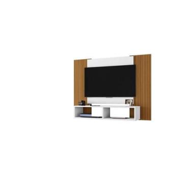 Imagem de Painel Chile Sala para TV 48 Pol - Loja DoceLar, Branco/Ripa