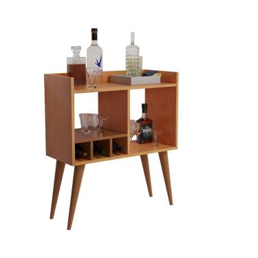 Imagem de Aparador Amanda Minibar Para Drinks Sala De Estar Cerejeira
