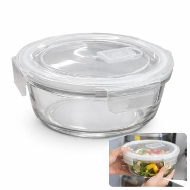 Imagem de Pote Hermético de Vidro 650ml com Tampa Trava Silicone Ideal para Marm