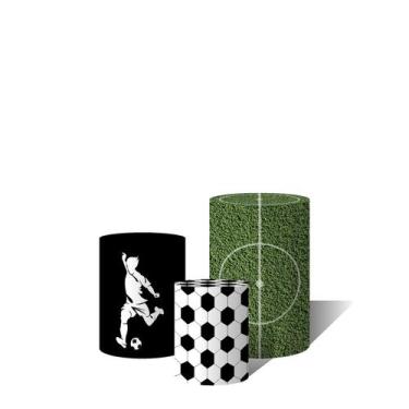Imagem de Trio Capas Para Cilindro Versátil Campo de Futebol Jogador Silhueta  C