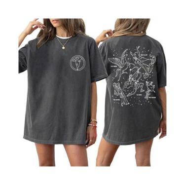 Imagem de Camiseta Hercules Megara Hades Disney Com Mapa De Dois Lados E Símbolo
