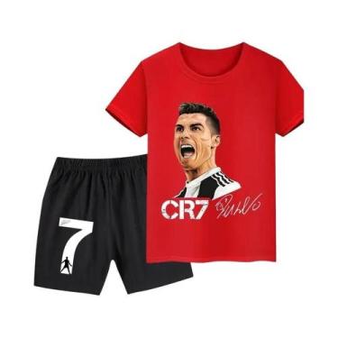 Imagem de Conjunto De Futebol Infantil Ronaldo CR7 2025, Camiseta Impressa E Sho