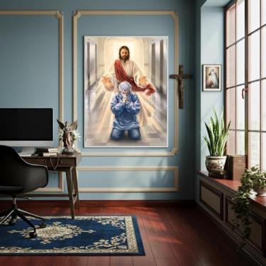 Imagem de Quadro Jesus Cristo Companheiro Dos Médicos - 70X50Cm - Quadros On-Lin