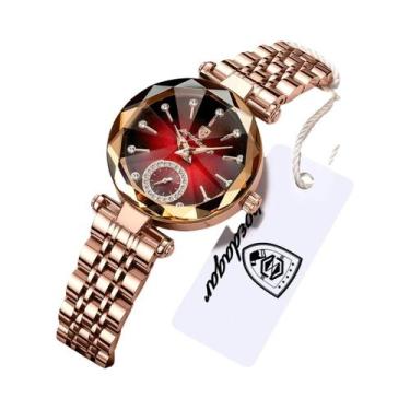 Imagem de Relógio De Pulso Feminino À Prova d'Água Em Aço Inoxidável Quartz Eleg