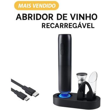Imagem de Kit Abridor de Vinho Elétrico com Corta-Lacre  Presente Ideal - Abrido