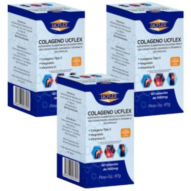 Imagem de Kit 3 Colágeno Tipo 2 Suplemento 60 Cps Rende 6 Meses UCFlex
