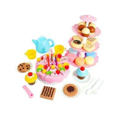 Imagem de Conjunto De Chá E Mini Bolos DIY Para Meninas, Brinquedo De Cozinha De