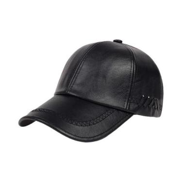 Imagem de Boné De Couro Preto Para O Inverno, Estilo Snapback, Chapéus Quentes D