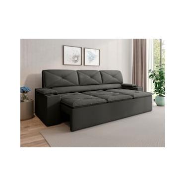 Imagem de Sofá 3 Lugares NextSofás Joy Velosuede Retrátil Reclinável com Porta Copos