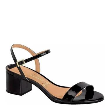 Imagem de Sandália Feminina Salto Baixo Vizzano 6291.900, Preto verniz, 36