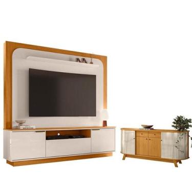 Imagem de Estante Home Theater Nilo sem Pés com Aparador para Sala Buffet Mônaco