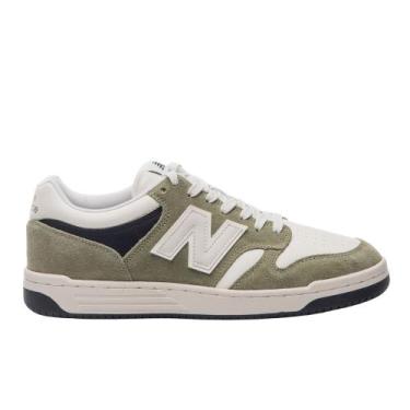 Imagem de Tênis New Balance 480 Low - Masculino, Verde musgo bege claro, 39 BR