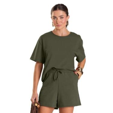 Imagem de Conjunto Feminino Blusa Com Shorts Dianna Verde, PP, Verde