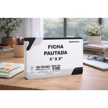 Imagem de Ficha Pautada 5'' X 8'' 100 Folhas - ANIMATIVA