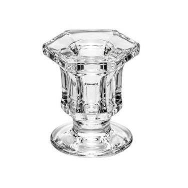 Imagem de Castiçal De Vidro Transparente Porta Vela Elegante - Escolha Vip