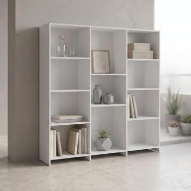 Imagem de Estante de Livros 136CMX137,5cm Baixa 11 Prateleiras London Yescasa Br