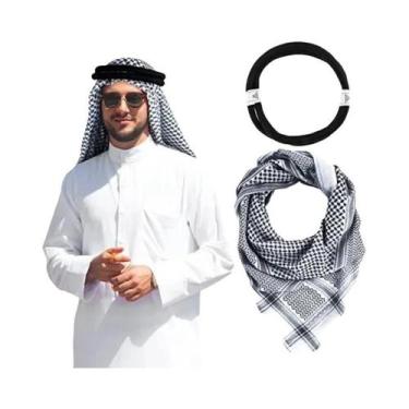 Imagem de Shemagh Keffiyeh Tático Árabe Para Deserto, Lenço De Cabeça Muçulmano,