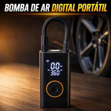 Imagem de Bomba de Ar Digital Portátil Recarregável com LED  Infla Carro, Moto, 
