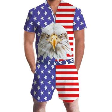 Imagem de Macacão Masculino RAISEVERN Estampa da Bandeira Americana