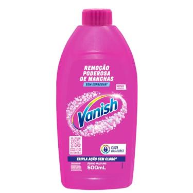 Imagem de Tira Manchas Líquido Vanish Oxi Action Pink 500ml para Roupas Coloridas. Sem Cloro, Remove Manchas sem Danificar o Tecido, Preserva as Cores e Deixa as Roupas com Aparência de Novas.